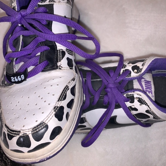 Nike Dunk Low Dalmatian Cow Print Purple Release - Picture 2 of 4